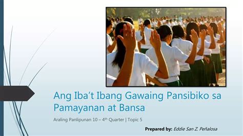 Halimbawa ng mga gawaing pansibiko sa bansa .